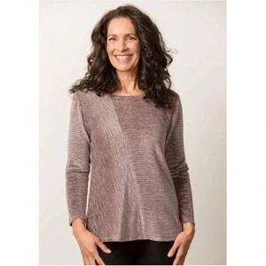 Habitat Crinkle Velvet Pullover Top in Slate Size Small